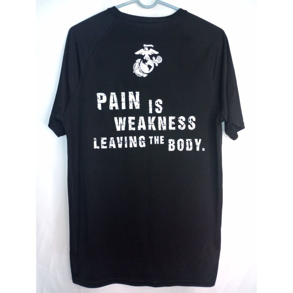 Marines Tshirt Mens Large Black with Graphic Print-USA